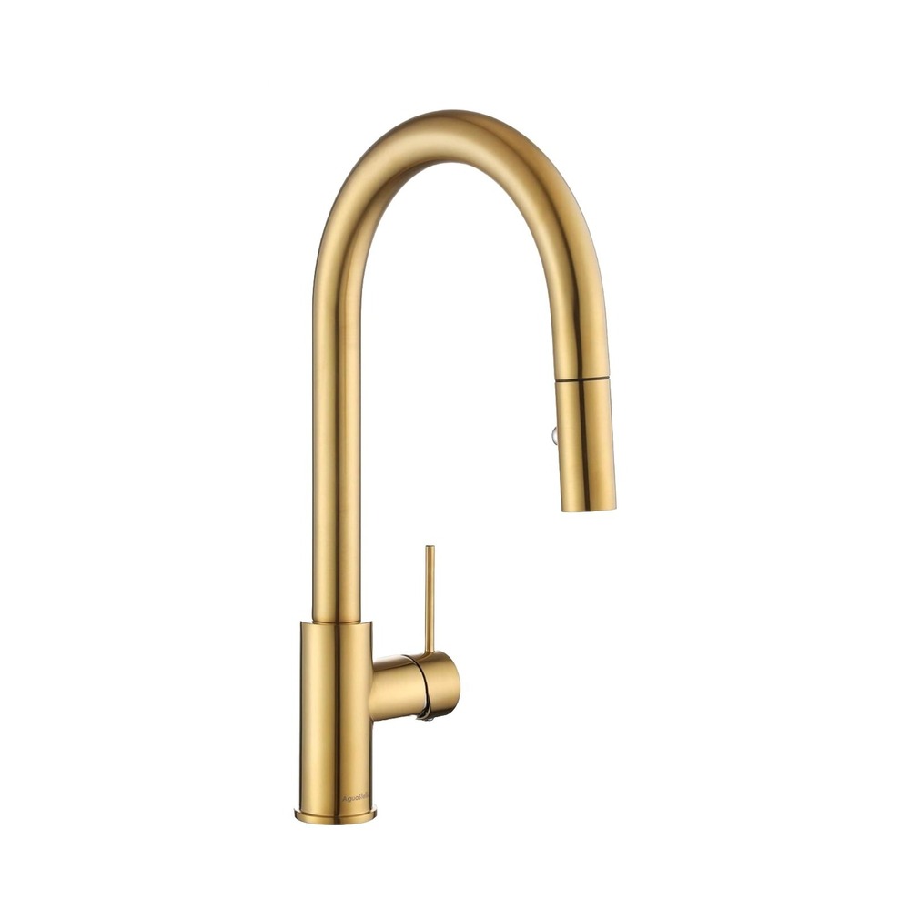 AguaStella AS60BG Kitchen Faucet Brushed Gold Pull Down High Arc Single Handle